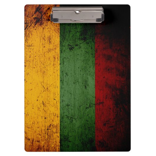 Black Grunge Litouwen Flag Klembord (Voorkant)