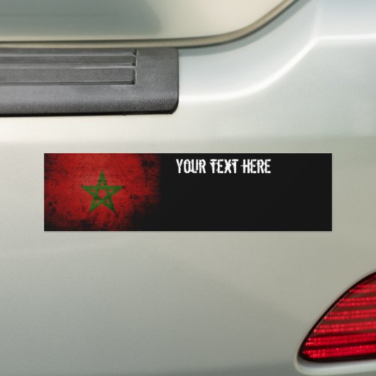 Black Grunge Marokko Flag Bumpersticker (Op auto)