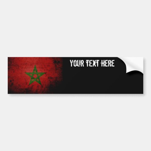 Black Grunge Marokko Flag Bumpersticker (Voorkant)