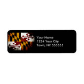 Black Grunge Maryland State Flag Etiket (Voorkant)