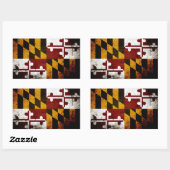 Black Grunge Maryland State Flag Rechthoekige Sticker (Vel)