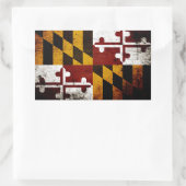 Black Grunge Maryland State Flag Rechthoekige Sticker (Tas)