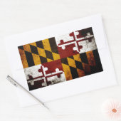 Black Grunge Maryland State Flag Rechthoekige Sticker (Envelop)