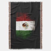 Black Grunge Mexico Flag Deken (Voorkant Verticaal)