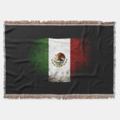 Black Grunge Mexico Flag Deken (Voorkant)