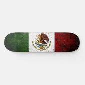 Black Grunge Mexico Flag Persoonlijk Skateboard (Horizontaal)
