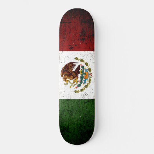 Black Grunge Mexico Flag Persoonlijk Skateboard (Voorkant)