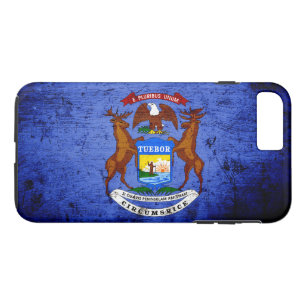 Black Grunge Michigan State Flag Case-Mate iPhone Case