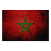 Black Grunge Morocco Flag Foto Afdruk (Voorkant)