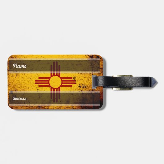 Black Grunge New Mexico State Flag Bagagelabel (Achterkant horizontaal)