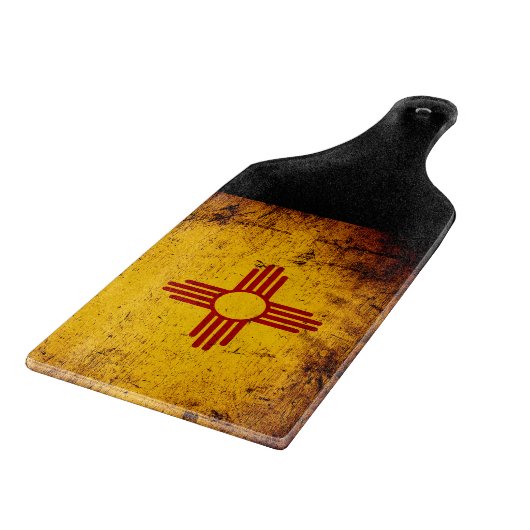 Black Grunge New Mexico State Flag Snijplank (Hoek)