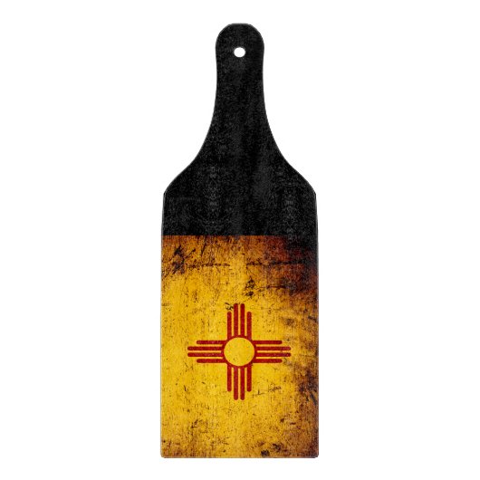 Black Grunge New Mexico State Flag Snijplank (Voorkant)