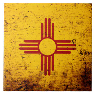 Black Grunge New Mexico State Flag Tegeltje