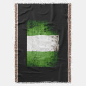 Black Grunge Nigeria Flag Deken (Voorkant Verticaal)