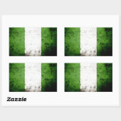 Black Grunge Nigeria Flag Rechthoekige Sticker (Vel)