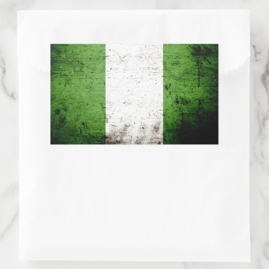 Black Grunge Nigeria Flag Rechthoekige Sticker (Tas)