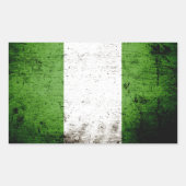 Black Grunge Nigeria Flag Rechthoekige Sticker (Voorkant)