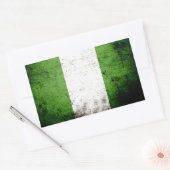 Black Grunge Nigeria Flag Rechthoekige Sticker (Envelop)