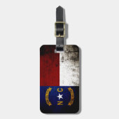 Black Grunge North Carolina State Flag Bagagelabel (Voorkant verticaal)