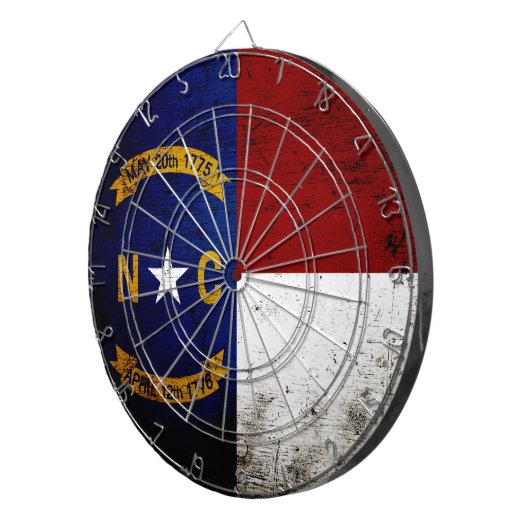 Black Grunge North Carolina State Flag Dartbord (Voorkant Rechts)