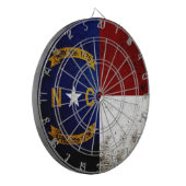 Black Grunge North Carolina State Flag Dartbord (Voorkant Links)