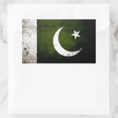 Black Grunge Pakistan Flag Rechthoekige Sticker (Tas)
