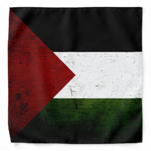 Black Grunge Palestine Flag Bandana