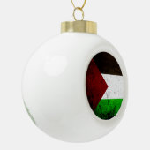 Black Grunge Palestine Flag Keramische Bal Ornament (Links)