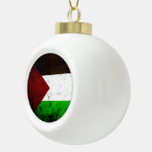 Black Grunge Palestine Flag Keramische Bal Ornament (Rechts)