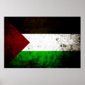Black Grunge Palestine Flag Poster (Voorkant)