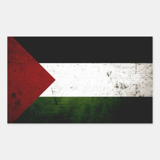 Black Grunge Palestine Flag Rechthoekige Sticker (Voorkant)