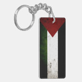 Black Grunge Palestine Flag Sleutelhanger (Voorkant Links)