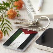 Black Grunge Palestine Flag Sleutelhanger (Voorkant Rechts)