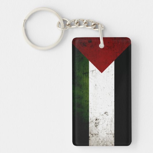 Black Grunge Palestine Flag Sleutelhanger (Voorkant)