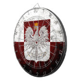 Black Grunge Poland Flag Dartbord (Voorkant Rechts)