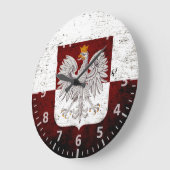 Black Grunge Poland Flag Grote Klok (Hoek)