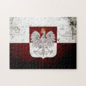 Black Grunge Poland Flag Legpuzzel (Horizontaal)