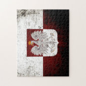 Black Grunge Poland Flag Legpuzzel (Verticaal)