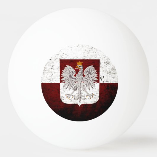 Black Grunge Poland Flag Pingpongbal (Voorkant)