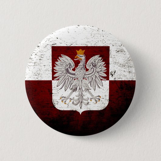 Black Grunge Poland Flag Ronde Button 5,7 Cm (Voorkant)