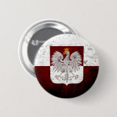 Black Grunge Poland Flag Ronde Button 5,7 Cm (Voorkant /achterkant)