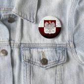 Black Grunge Poland Flag Ronde Button 5,7 Cm (In situ)