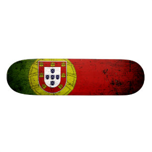 Black Grunge Portugal Flag Persoonlijk Skateboard