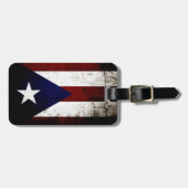 Black Grunge Puerto Rico Flag Bagagelabel (Voorkant horizontaal)