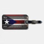 Black Grunge Puerto Rico Flag Bagagelabel (Achterkant horizontaal)