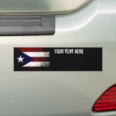 Black Grunge Puerto Rico Flag Bumpersticker (Op auto)