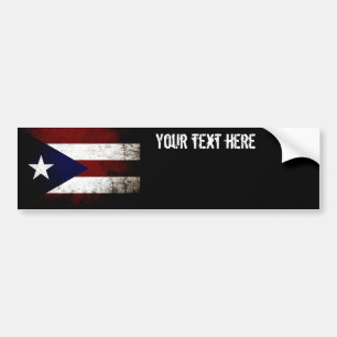 Black Grunge Puerto Rico Flag Bumpersticker