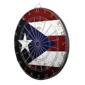 Black Grunge Puerto Rico Flag Dartbord (Voorkant Rechts)
