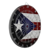 Black Grunge Puerto Rico Flag Dartbord (Voorkant Links)