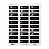 Black Grunge Puerto Rico Flag Etiket (Full Sheet)